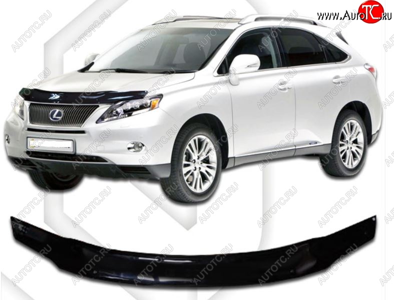 2 099 р. Дефлектор капота CA-Plastic  Lexus RX270  AL10 (2010-2012) дорестайлинг (Classic черный, Без надписи)  с доставкой в г. Таганрог