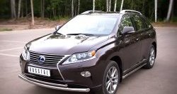 13 999 р. Защита переднего бампера (2 трубыØ63 и 42 мм, нержавейка) SLITKOFF Lexus RX450H AL10 дорестайлинг (2009-2012)  с доставкой в г. Таганрог. Увеличить фотографию 3