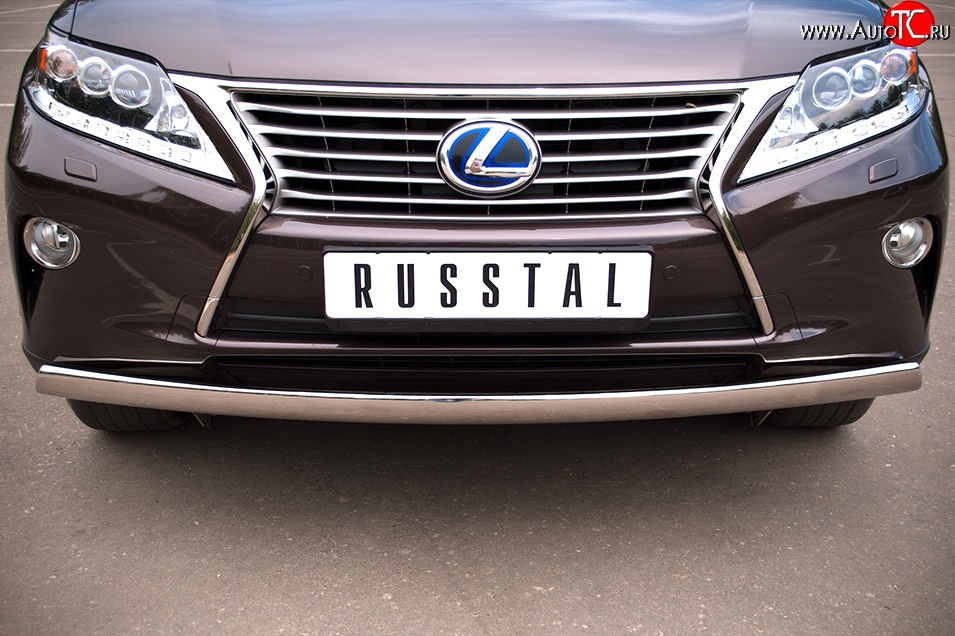 11 249 р. Защита переднего бампера (Ø75х42 мм, нержавейка) Russtal  Lexus RX270  AL10 - RX450H  AL10  с доставкой в г. Таганрог