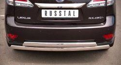 23 999 р. Защита заднего бампера (2 трубы Ø76х42 мм, нержавейка) Russtal Lexus RX270 AL10 дорестайлинг (2010-2012)  с доставкой в г. Таганрог. Увеличить фотографию 1