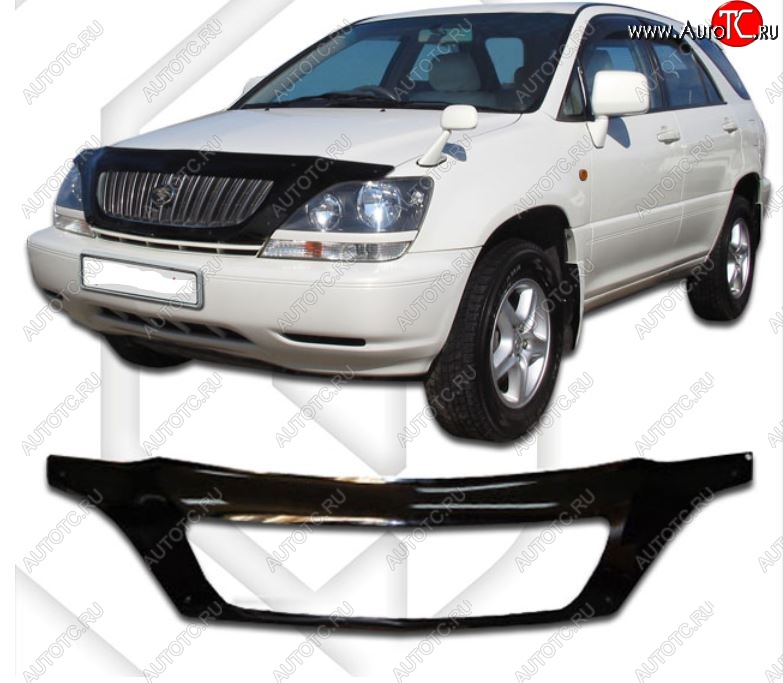 2 599 р. Дефлектор капота (exclusive) CA-Plastiс  Lexus RX300  XU10 (1995-2001) дорестайлинг (серия Classic черный, Без надписи)  с доставкой в г. Таганрог