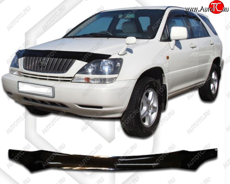 2 059 р. Дефлектор капота CA-Plastic  Lexus RX300  XU10 (1995-2001) дорестайлинг (серия Classic черный, Без надписи)  с доставкой в г. Таганрог