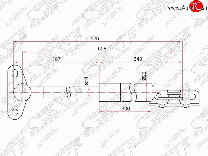 1 079 р. Правый упор крышки багажника SAT (газовый)  Lexus RX300  XU10 (1995-2001), Toyota Harrier  XU10 (1997-2003)  с доставкой в г. Таганрог