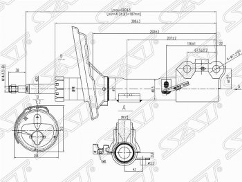 Левый амортизатор передний SAT Lexus RX300 XU30 дорестайлинг (2003-2006)