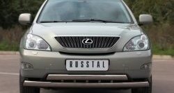 24 999 р. Защита переднего бампера (2 трубыØ75х42 мм, нержавейка) Russtal Lexus RX330 XU30 (2003-2006)  с доставкой в г. Таганрог. Увеличить фотографию 3