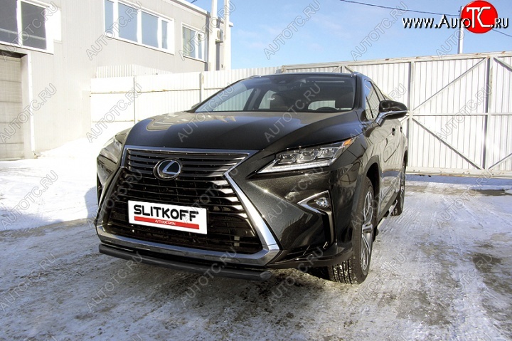 11 799 р. защита переднего бампера Slitkoff  Lexus RX350  AL20 (2015-2019) дорестайлинг (Цвет: серебристый)  с доставкой в г. Таганрог