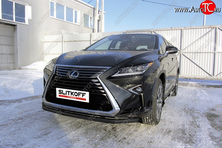 13 199 р. Защита переднего бампер Slitkoff  Lexus RX350  AL20 (2015-2019) дорестайлинг (Цвет: серебристый)  с доставкой в г. Таганрог