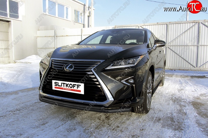 14 749 р. Защита переднего бампер Slitkoff  Lexus RX350  AL20 (2015-2019) дорестайлинг (Цвет: серебристый)  с доставкой в г. Таганрог