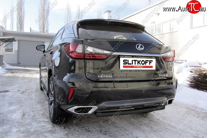 9 949 р. Защита задняя Slitkoff  Lexus RX350  AL20 (2015-2019) дорестайлинг (Цвет: серебристый)  с доставкой в г. Таганрог