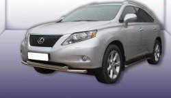 19 999 р. Двойная защита переднего бампера из труб диаметрами по 57 мм Slitkoff  Lexus RX350  AL10 (2008-2012) дорестайлинг (Нержавейка, Полированная)  с доставкой в г. Таганрог. Увеличить фотографию 1