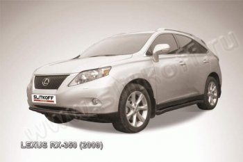 13 199 р. Защита переднего бампер Slitkoff  Lexus RX350  AL10 (2008-2012) дорестайлинг (Цвет: серебристый)  с доставкой в г. Таганрог. Увеличить фотографию 1