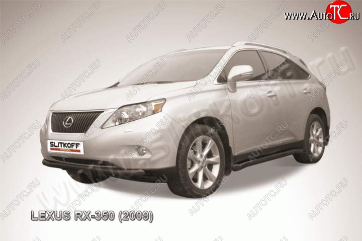 16 649 р. Защита переднего бампер Slitkoff  Lexus RX350  AL10 (2008-2012) дорестайлинг (Цвет: серебристый)  с доставкой в г. Таганрог