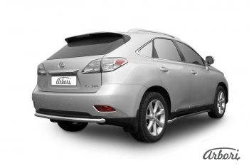 15 749 р. Защита заднего бампера Arbori (нержавейка, 1 труба d57 mm).  Lexus RX350  AL10 (2008-2012) дорестайлинг  с доставкой в г. Таганрог. Увеличить фотографию 1