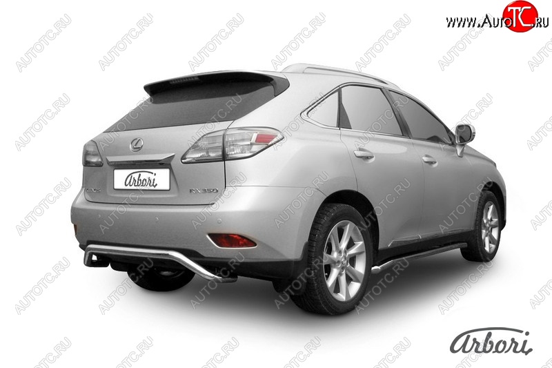 15 749 р. Защита заднего бампера Arbori (скоба, нержавейка, 1 труба d57 mm). Lexus RX350 AL10 дорестайлинг (2008-2012)  с доставкой в г. Таганрог