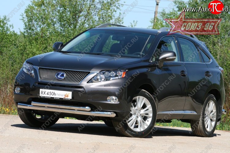 28 709 р. Защита переднего бампера двойная Souz-96 (d76/60) Lexus RX450H AL10 дорестайлинг (2009-2012)  с доставкой в г. Таганрог