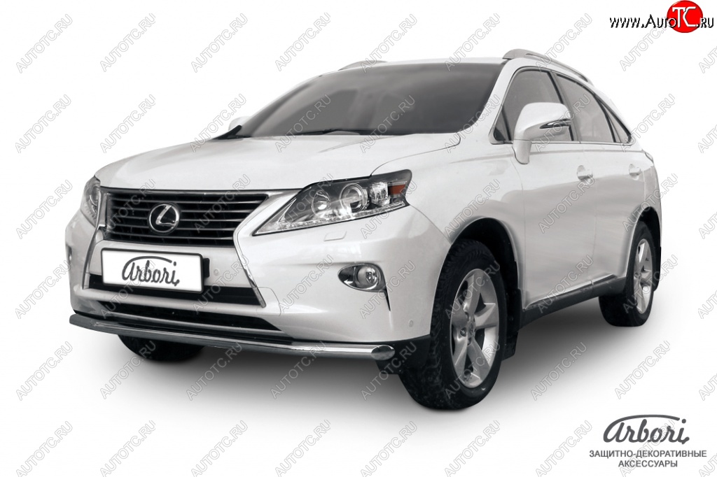 23 939 р. Защита переднего бампера Arbori (нержавейка, 1 труба d57 mm) Lexus RX350 AL10 рестайлинг (2012-2015)  с доставкой в г. Таганрог