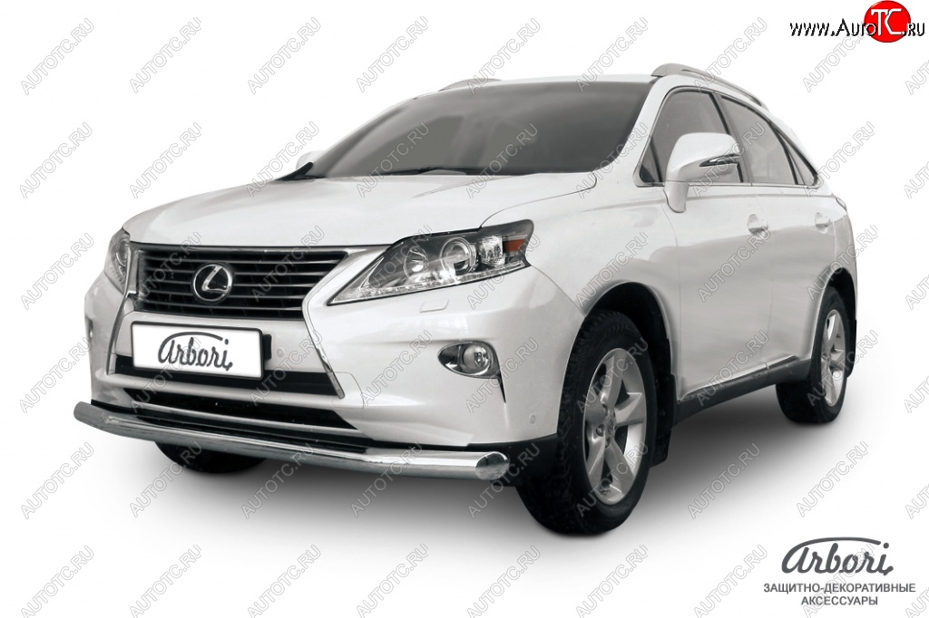 20 879 р. Защита переднего бампера Arbori (нержавейка, 1 труба d76 mm). Lexus RX350 AL10 рестайлинг (2012-2015)  с доставкой в г. Таганрог