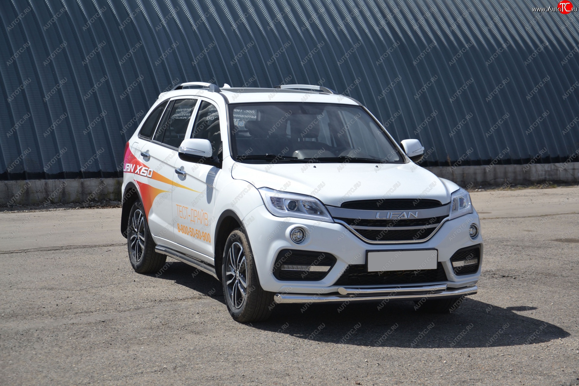 14 499 р. Защита переднего бампера двойная из труб d63/51 мм Petroil Tuning Lifan X60 2-ой рестайлинг (2016-2025) (Нержавеющая полированная сталь)  с доставкой в г. Таганрог