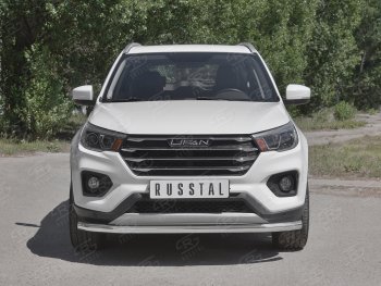 17 699 р. Защита переднего бампера (Ø 63 мм, ) SLITKOFF  Lifan X70 (2018-2025)  с доставкой в г. Таганрог. Увеличить фотографию 1