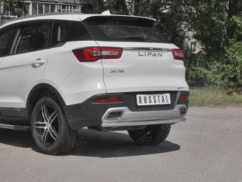 16 999 р. Защита заднего бампера (Ø63/42 мм, нержавейка) SLITKOFF  Lifan X70 (2018-2024)  с доставкой в г. Таганрог. Увеличить фотографию 2