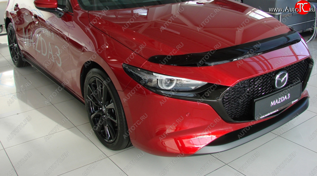 1 129 р. Дефлектор капота SIM Mazda 3/Axela BP хэтчбэк (2019-2025)  с доставкой в г. Таганрог