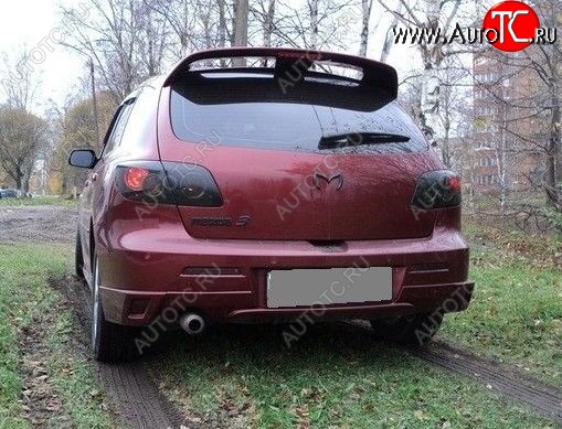 5 349 р. Накладка на задний бампер Sport CentreTuning  Mazda 3/Axela  BK (2003-2009) дорестайлинг, хэтчбэк, рестайлинг, хэтчбэк (Неокрашенная)  с доставкой в г. Таганрог