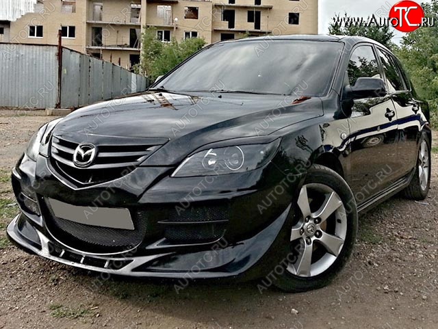 9 099 р. Передний бампер EXS STYLE Mazda 3/Axela BK дорестайлинг, хэтчбэк (2003-2006) (Неокрашенный)  с доставкой в г. Таганрог