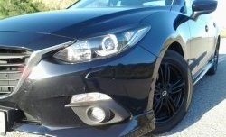 3 889 р. Клыки на передний бампер Style Mazda 3/Axela BM дорестайлинг седан (2013-2016) (Неокрашенные)  с доставкой в г. Таганрог. Увеличить фотографию 2