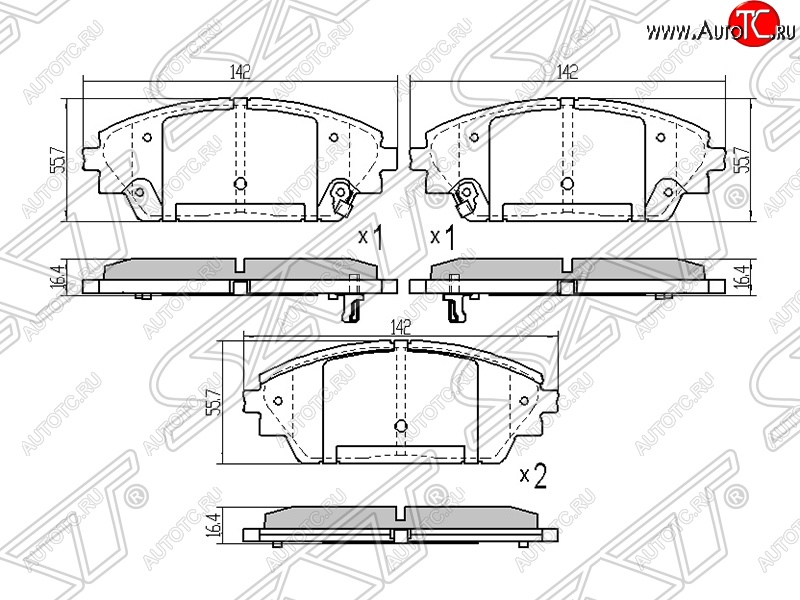 1 429 р. Колодки тормозные SAT (передние)  Mazda 3/Axela  BM (2013-2016) дорестайлинг седан  с доставкой в г. Таганрог