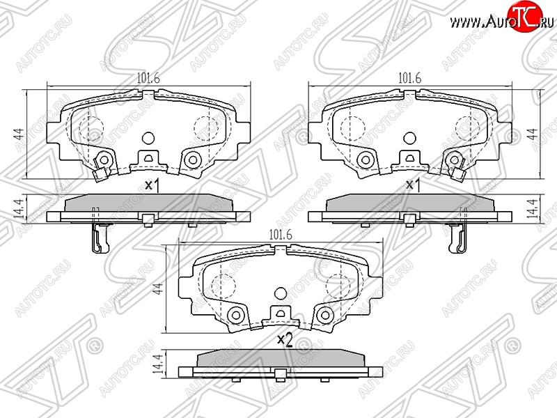 1 049 р. Колодки тормозные SAT (задние) Mazda 3/Axela BM дорестайлинг седан (2013-2016)  с доставкой в г. Таганрог