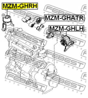 5 199 р. Правая подушка двигателя Febest (гидравлическая) Mazda 6 GH рестайлинг лифтбэк (2010-2012)  с доставкой в г. Таганрог. Увеличить фотографию 4