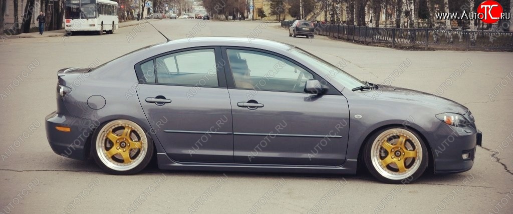 4 549 р. Пороги накладки Сток 2л Mazda 3/Axela BK дорестайлинг, хэтчбэк (2003-2006) (Неокрашенные)  с доставкой в г. Таганрог