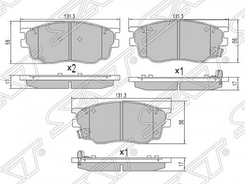 Колодки тормозные SAT (передние) Mazda (Мазда) 6 ( GG,  GG, GY) (2002-2008) GG, GG, GY лифтбэк дорестайлинг, седан дорестайлинг, универсал дорестайлинг, лифтбэк рестайлинг, седан рестайлинг, универсал рестайлинг