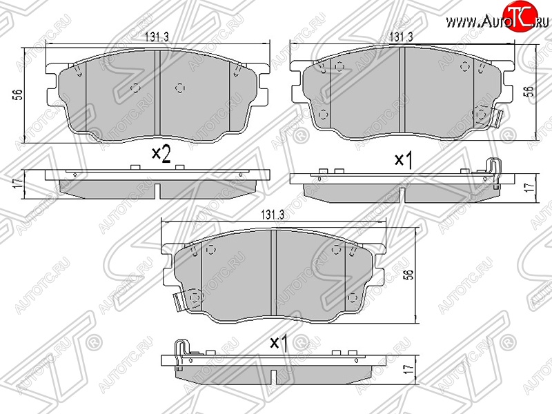 1 399 р. Колодки тормозные SAT (передние) Mazda 6 GG лифтбэк рестайлинг (2005-2008)  с доставкой в г. Таганрог