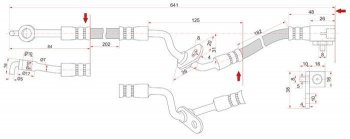 Тормозной шланг SAT (левый) Mazda 6 GG седан дорестайлинг (2002-2005)