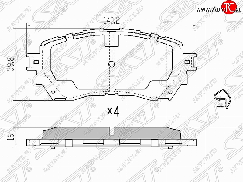 1 279 р. Колодки тормозные (передние) SAT Mazda 6 GJ 1-ый рестайлинг седан (2015-2018)  с доставкой в г. Таганрог