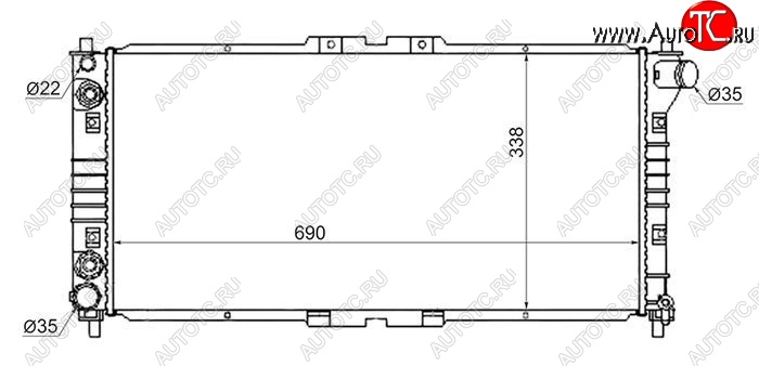 8 099 р. Радиатор двигателя (пластинчатый, 2.2/2.0/2.5, МКПП/АКПП) SAT  Mazda 626 ( GE,  GF,  GF,FW) - Cronos  с доставкой в г. Таганрог