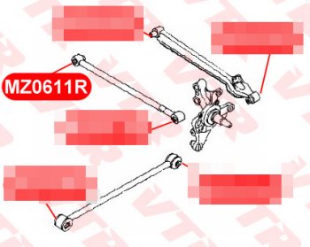 1 179 р. Сайлентблок поперечной тяги задней подвески VTR (внутренний, полиуретан) Mazda 626 GE седан (1991-1997)  с доставкой в г. Таганрог. Увеличить фотографию 2