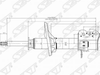 Правый амортизатор задний SAT Mazda Capella GF дорестайлинг седан (1997-1999)