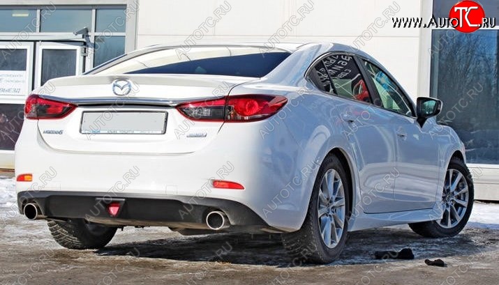 12 699 р. Диффузор заднего бампера Sport v1  Mazda 6  GJ (2015-2018) 1-ый рестайлинг седан (Неокрашенная)  с доставкой в г. Таганрог