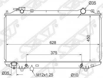 6 499 р. Радиатор двигателя (пластинчатый, 2.5D/2.5TD/2.9D/3.0TD, АКПП) SAT  Mazda B-Series - BT-50  с доставкой в г. Таганрог. Увеличить фотографию 1