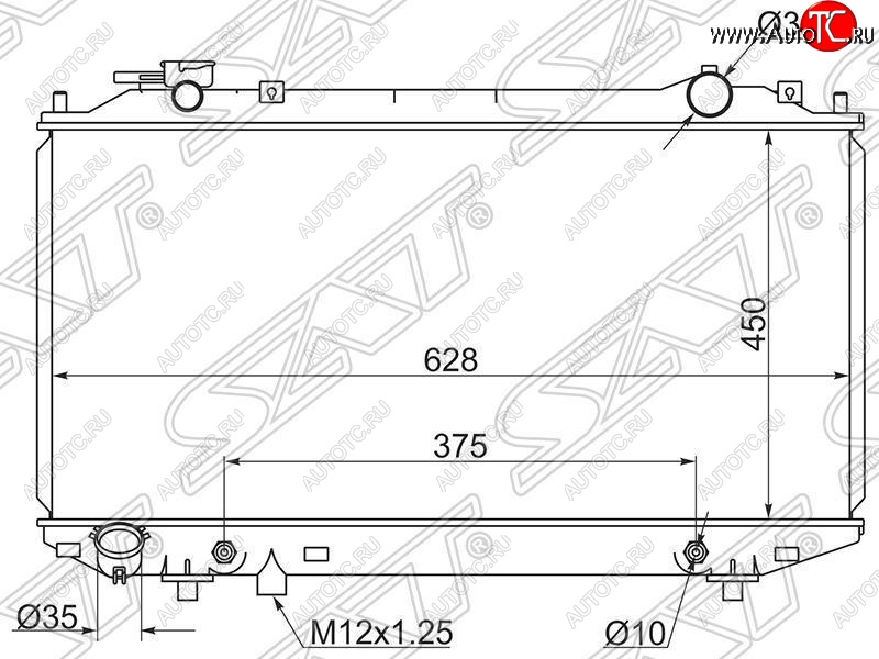 8 549 р. Радиатор двигателя (пластинчатый, 2.5D/2.5TD/2.9D/3.0TD, АКПП) SAT Mazda BT-50 (2011-2015)  с доставкой в г. Таганрог