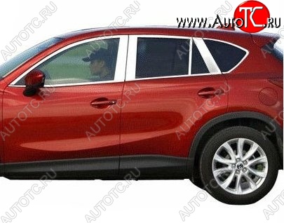 6 449 р. Накладки на верхнюю часть окон дверей СТ Mazda CX-5 KE рестайлинг (2015-2017) (Неокрашенные)  с доставкой в г. Таганрог