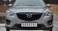 Одинарная защита переднего бампера диаметром 63 мм SLITKOFF Mazda (Мазда) CX-5 (ЦХ-5)  KE (2011-2017) KE дорестайлинг, рестайлинг