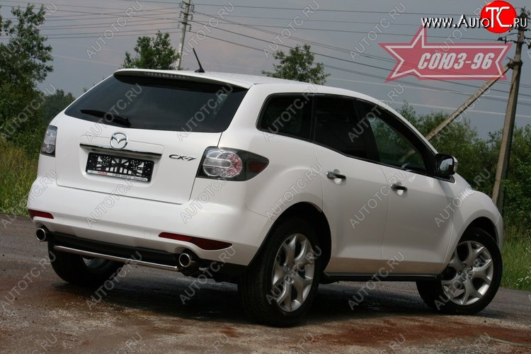 8 369 р. Защита заднего бампера Souz-96 (d42) Mazda CX-7 ER рестайлинг (2010-2012)  с доставкой в г. Таганрог