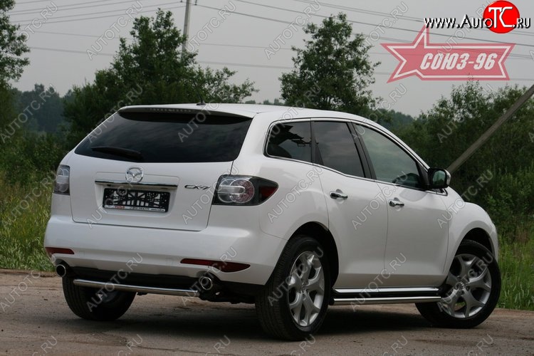 9 314 р. Защита заднего бампера Souz-96 (d60) Mazda CX-7 ER рестайлинг (2010-2012)  с доставкой в г. Таганрог