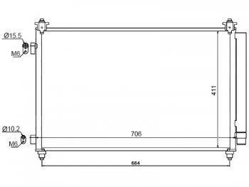 Радиатор кондиционера SAT Mazda (Мазда) CX-9 (ЦХ-9)  TB (2007-2012) TB дорестайлинг, 1-ый рестайлинг