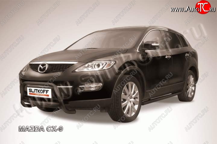 23 849 р. Кенгурятник d57 низкий Slitkoff  Mazda CX-9  TB (2007-2012) дорестайлинг, 1-ый рестайлинг (Цвет: серебристый)  с доставкой в г. Таганрог