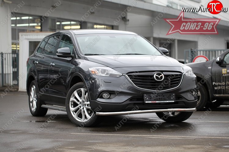 18 179 р. Защита переднего бампера одинарная Souz-96 Premium (d60) Mazda CX-9 TB дорестайлинг (2007-2009)  с доставкой в г. Таганрог