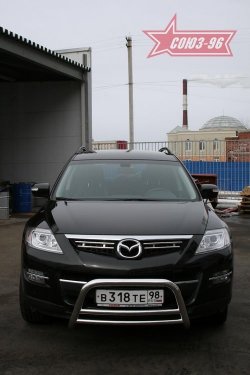 13 409 р. Защита переднего бампера (дорестайлинг) Souz-96 (d60) Mazda CX-9 TB дорестайлинг (2007-2009)  с доставкой в г. Таганрог. Увеличить фотографию 2